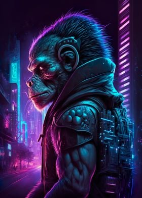 Monkey Human Cyberpunk