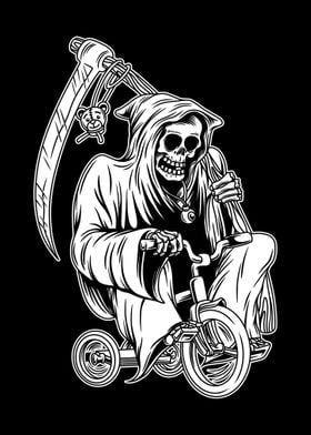 skull tricycle BnW