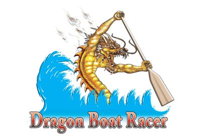 Dragon Boat Racer Paddling