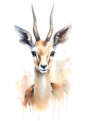 Gazelle Watercolor