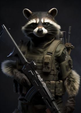 Animal Soldier Raccoon