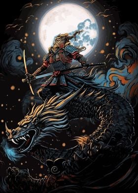 Dragon And Samurai Fantasy