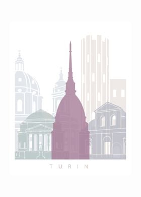 Turin skyline pastel