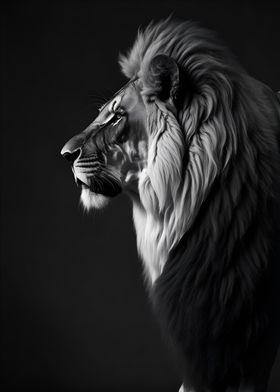 Lion bw