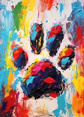 Dog Paw Abstract Painting