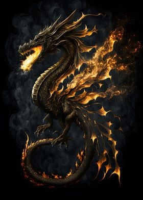 Black gold dragon