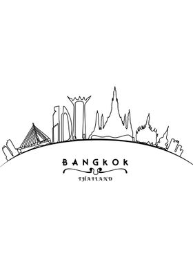 Bangkok One Line Art