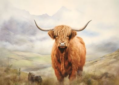 Highland Cow Painting Art