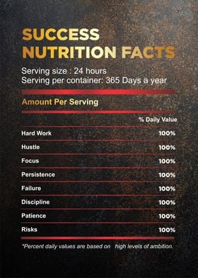 success nutrition facts