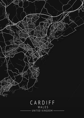 Cardiff UK CITY MAP