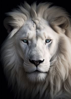 white lion portrait 