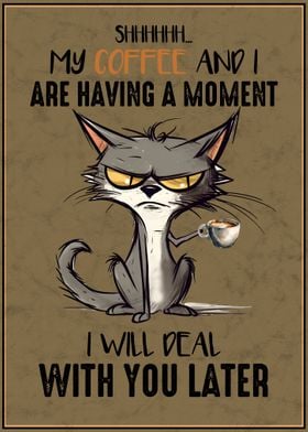 Funny Cat Vintage Poster