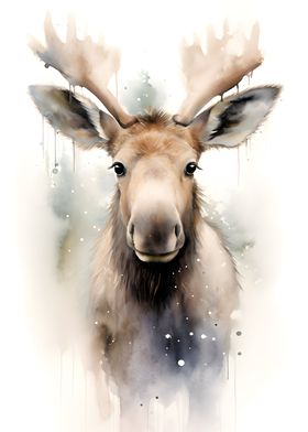 Moose Watercolor