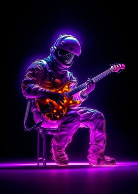 Neon astronaut