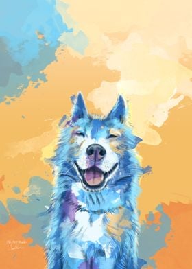 Colorful Husky Smile