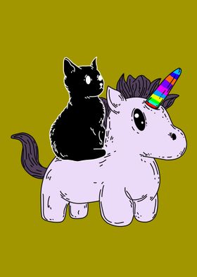 cat rainbow horse