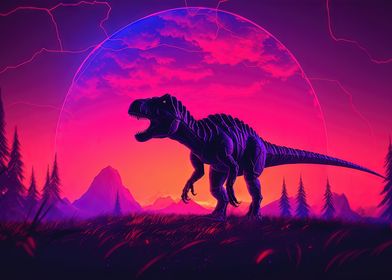 Synthwave Retro TRex