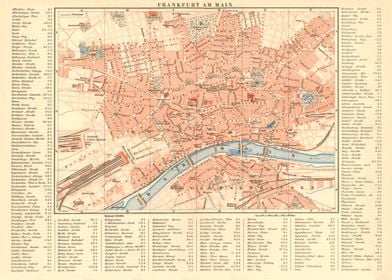 Vintage Map Frankfurt aM
