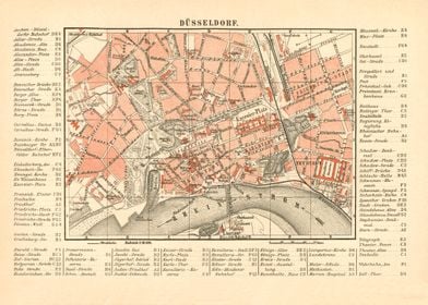 Vintage Map Duesseldorf 