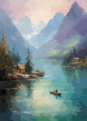 Mountains and Lake