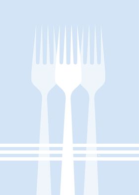 Modern blue cutlery