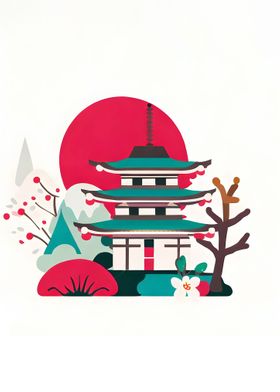 Japan Flat Illustration