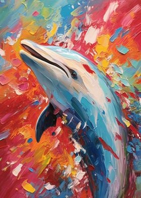 Dolphin Abstract Painting