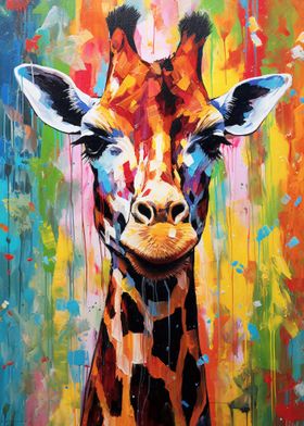 Giraffe Abstract Painting