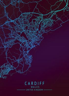 Cardiff UK CITY MAP