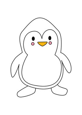 Line Art Penguin