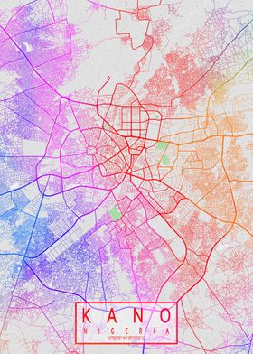 Kano City Map Colorful