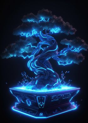 Synthwave Bonsai Tree