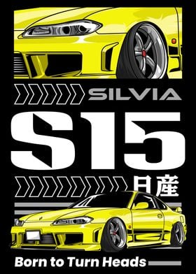 Yellow Silvia S15 Car