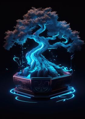 Synthwave Bonsai Tree