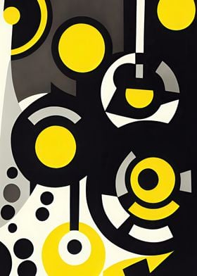 Black and Yellow Abstract