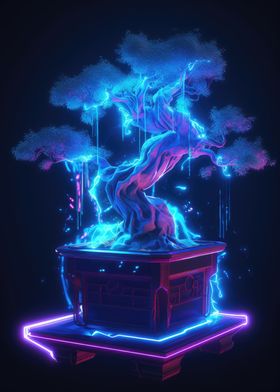 Synthwave Bonsai Tree