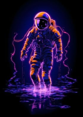 Neon astronaut