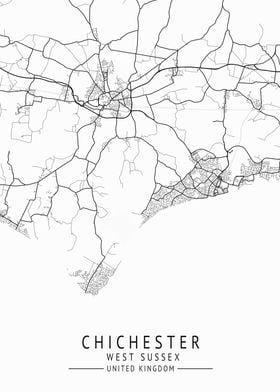 Chichester UK CITY MAP