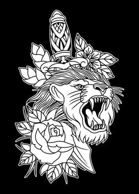 Dagger Lion  BnW