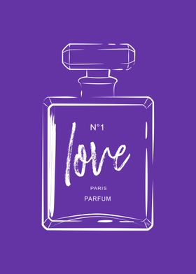 Retro purple love perfume