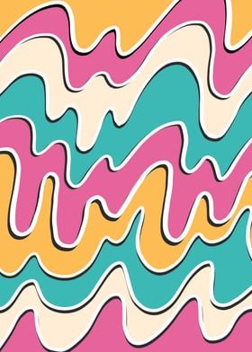 Retro colourful waves