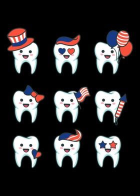 4th July Tooth Teeth