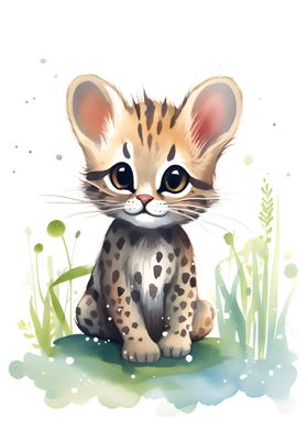 Ocelot Watercolor