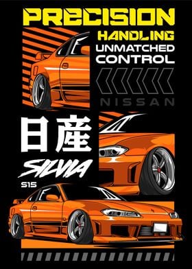 Orange Silvia S15 Car