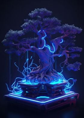 Synthwave Bonsai Tree