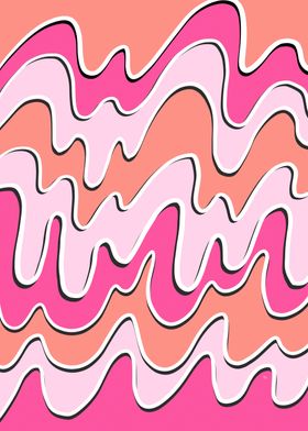 Modern pink abstract waves