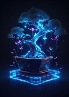 Synthwave Bonsai Tree