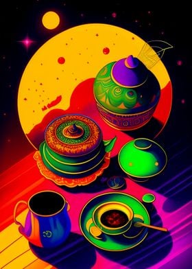 pop art colorful coffee