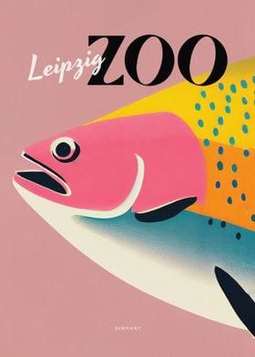 Leipzig Zoo Retro Poster