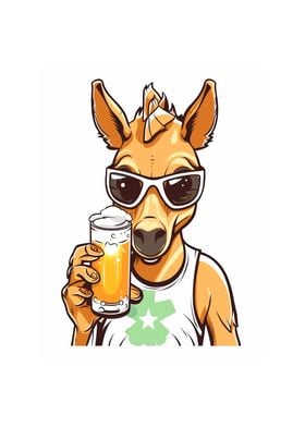 Horse Drinking Beer